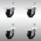 Service Caster 4 Inch SS Hard Rubber Swivel 12mm Threaded Stem Caster Set Total Lock Brake SCC-SSTSTTL20S414-HRS-M1215-4 - alternate 3